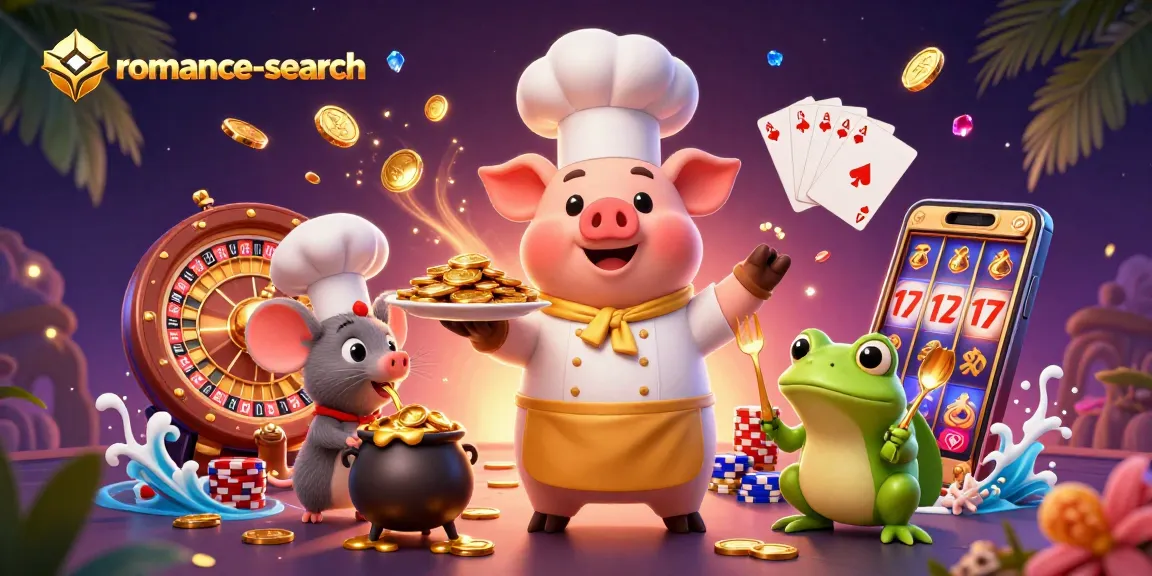 Win big with romance-search as a featured chef pig serves gold coins at a lively casino!