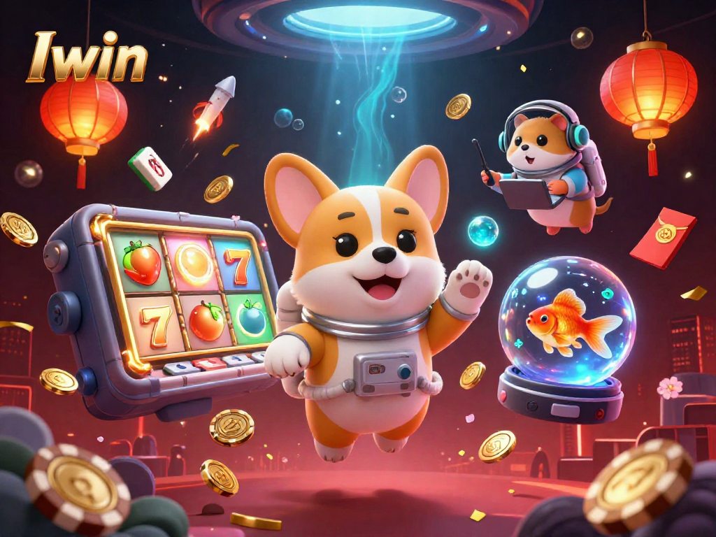 Iwin engages players with dynamic casino action in an ultra-detailed 3D space station casino scene.