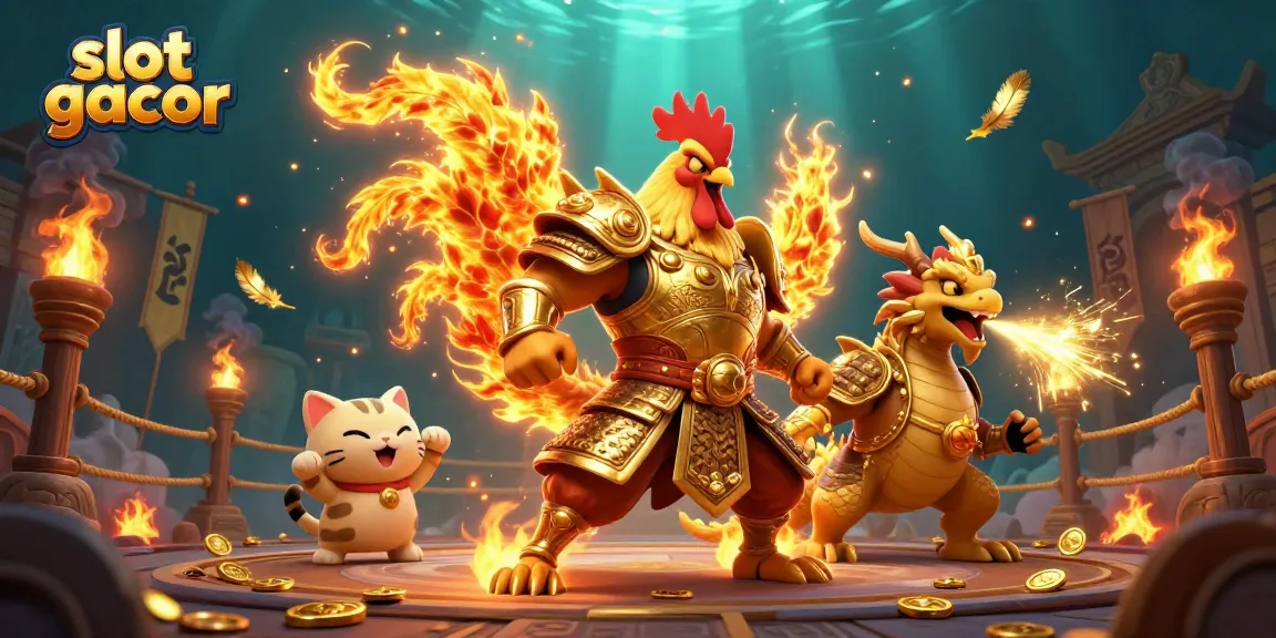 Menangkan jackpot besar di slot gacor dengan karakter ayam pejuang dan naga yang mengagumkan.