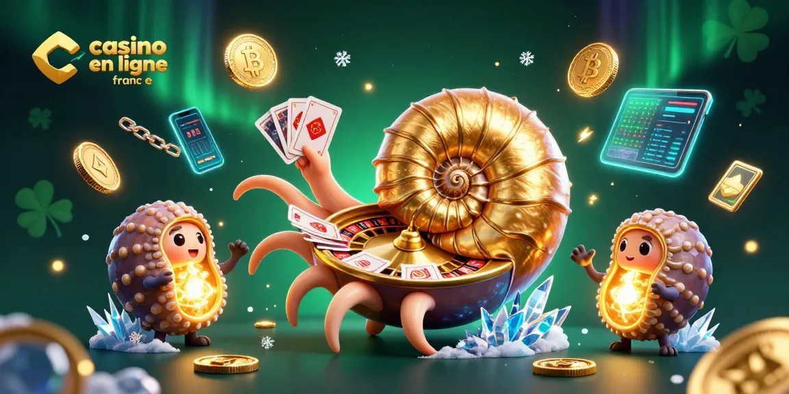 Gagnez gros avec le casino en ligne France ; illustration fascinante d'un nautilus aux cartes.