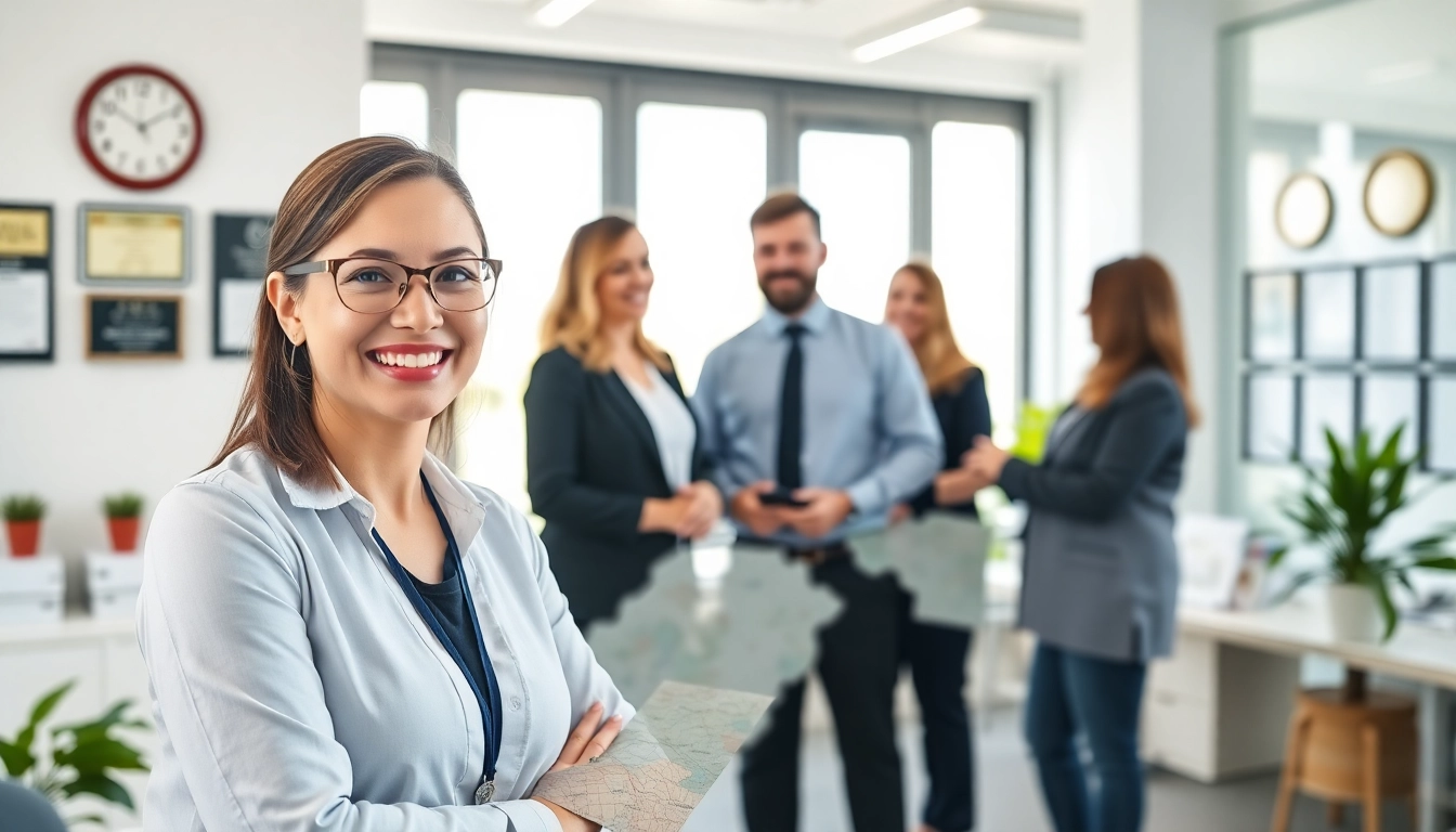 Clients receiving Title Insurance Services from professional agents in a modern office.