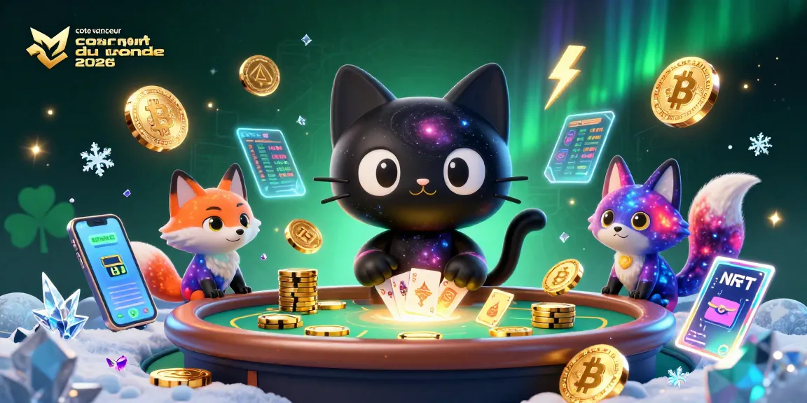 Pariez sur la cote vainqueur coupe du monde 2026 avec le chat noir trou noir et son renard nébuleux au casino cosmique.