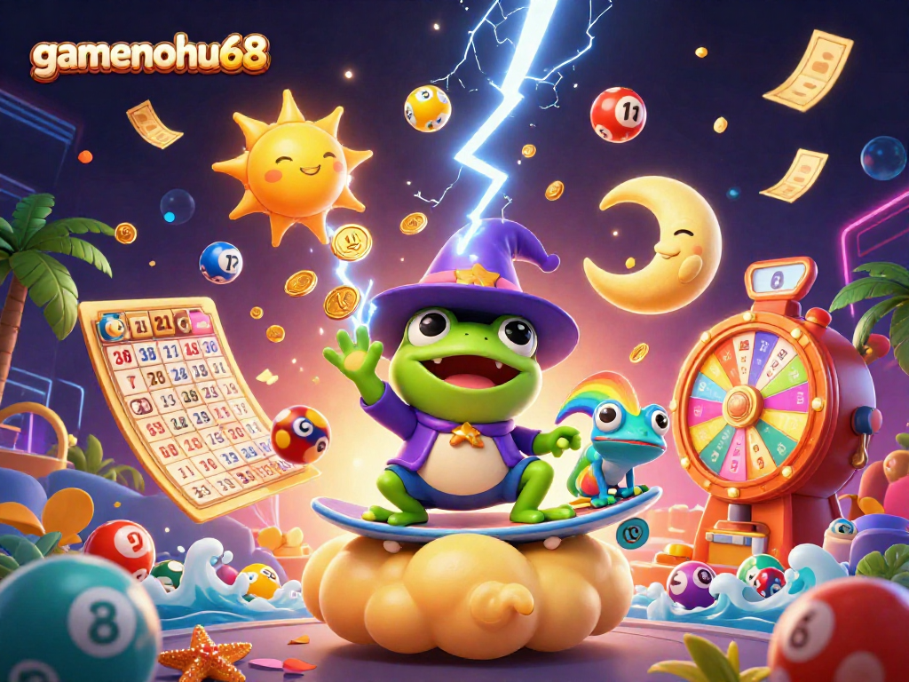 Experience exciting gameplay with gamenohu68 as a wizard frog creates golden coin storms.