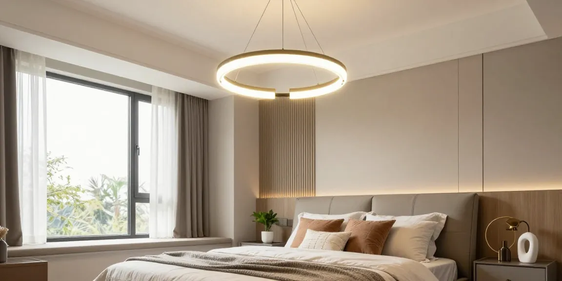 Lustra dormitor elegantă pentru iluminat modern în cameră confortabilă.