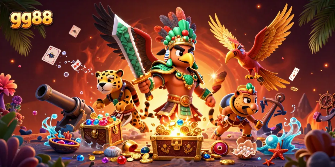 Experience thrilling games with gg88 featuring colorful characters and treasure elements.