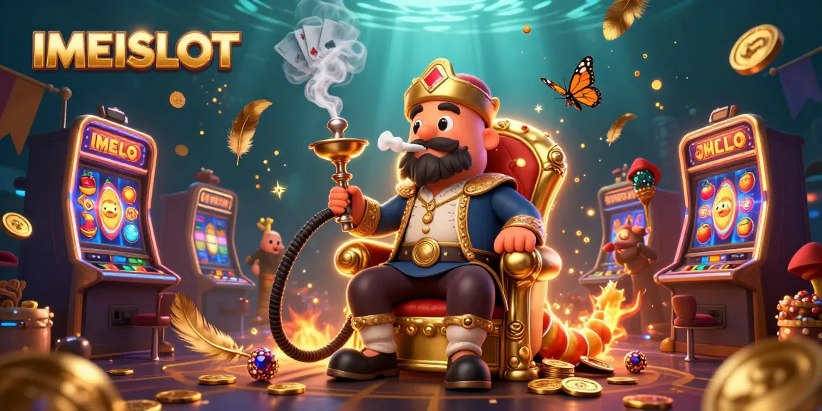 IMEISLOT captivates players with a vibrant 3D scene featuring slots, golden coins, and dynamic characters.