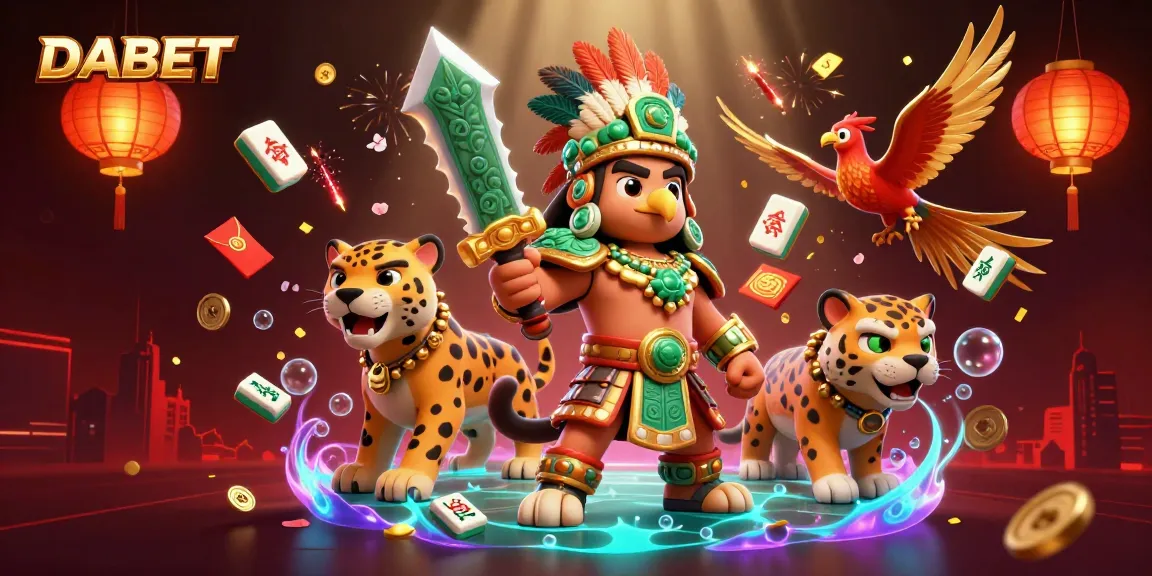 DABET offers thrilling gameplay with Aztec-inspired characters amidst casino elements.