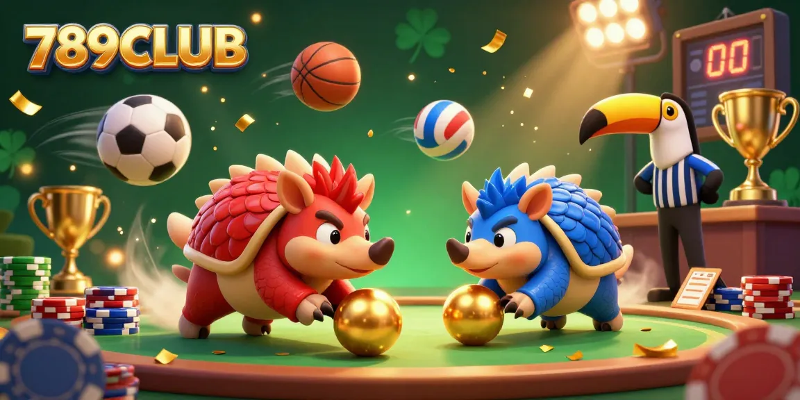 Experience thrilling gameplay at 789CLUB as pangolins roll through poker chips in 3D casino action.