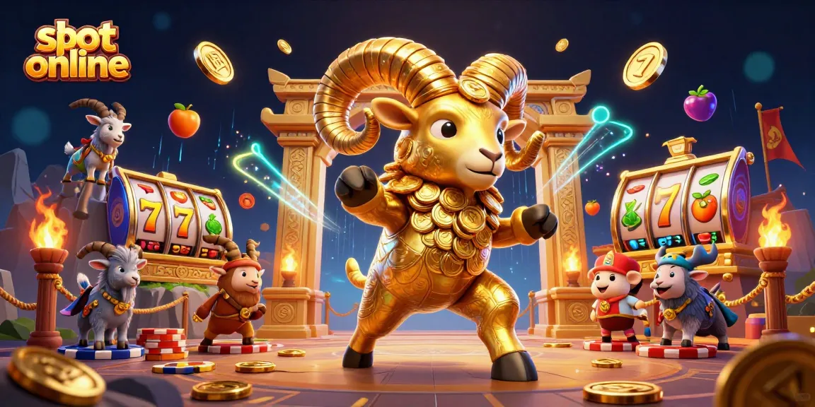 Experience thrilling gameplay with slot online, showcasing a dynamic 3D illustration replete with lucky symbols.
