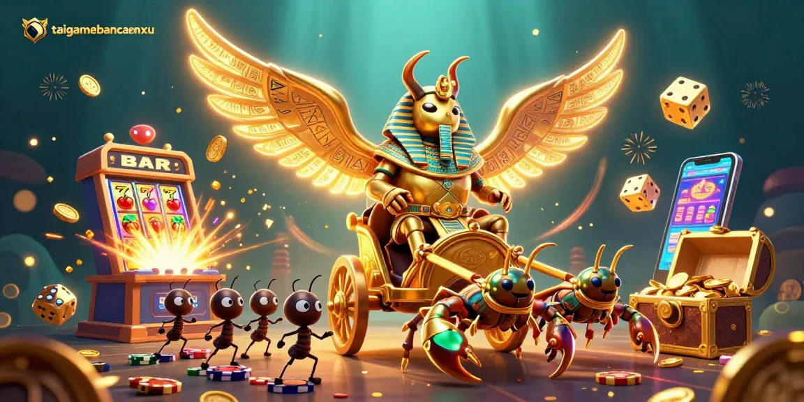 Experience immersive thrills with taigamebancaanxu, featuring a dynamic casino illustration of unique gaming elements.