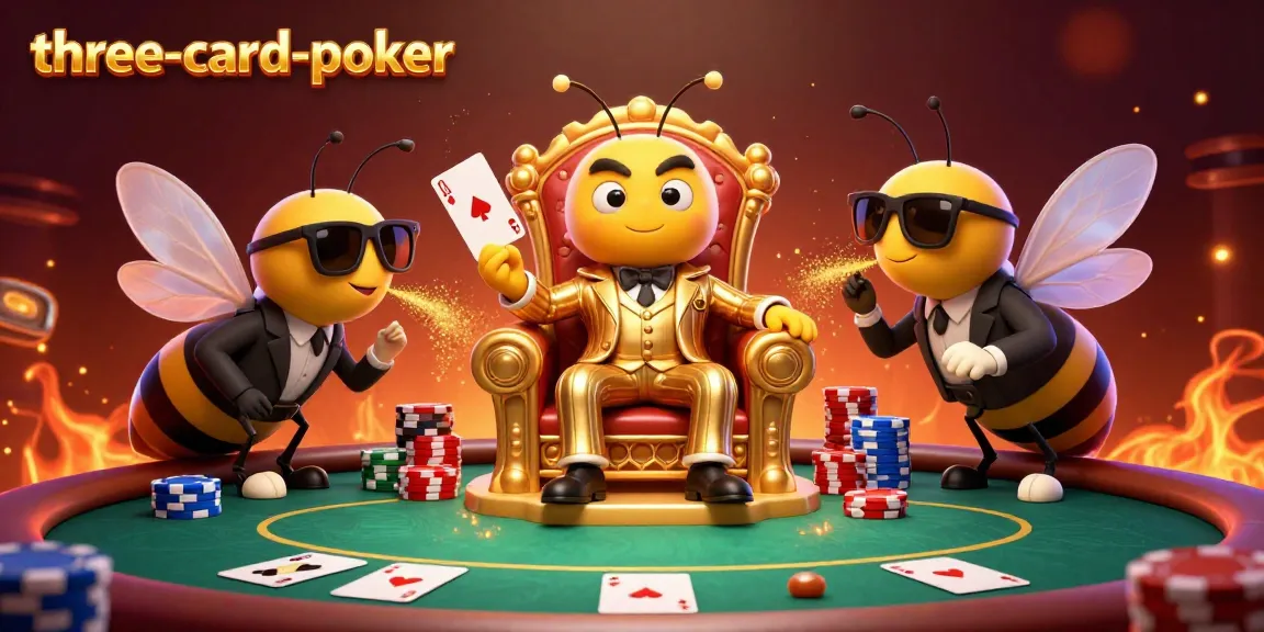 Experience the thrilling action of three-card-poker with engaging characters and vibrant poker details.