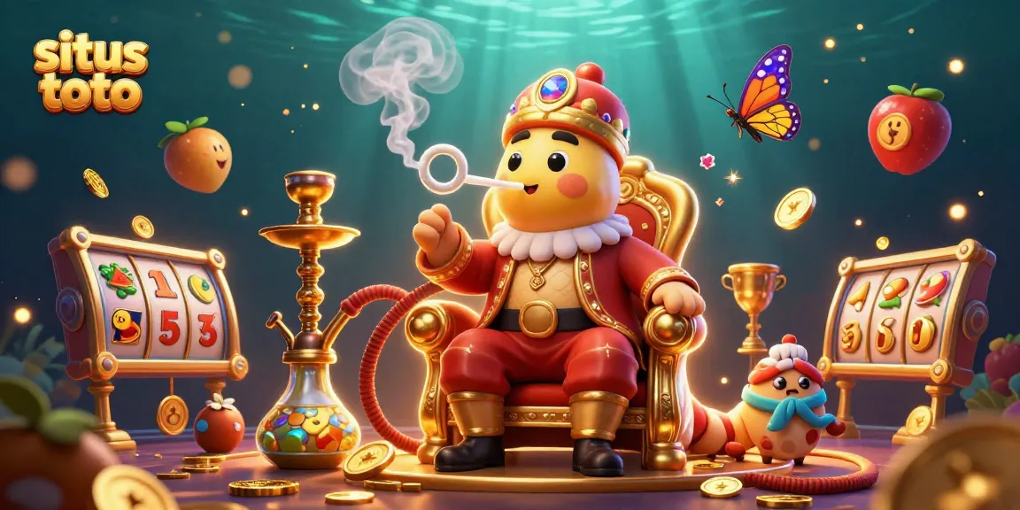 Engage with situs toto gaming through spinning slot reels and vibrant casino elements in a dynamic scene.