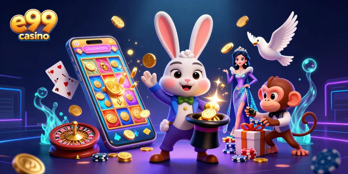 Experience the excitement of e99 casino with magical characters and vibrant gaming elements.