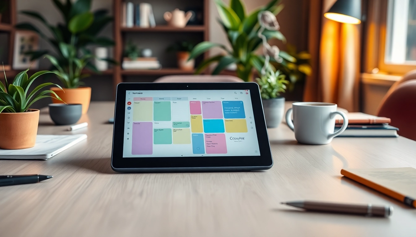 Explore digital Planners For reMarkable on a modern workspace with a vibrant tablet display.