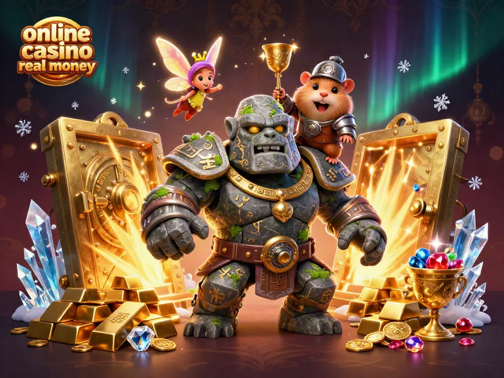 Engage with the online casino real money adventure alongside a stone golem guardian and magical fairy.