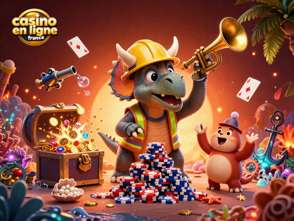 Actionner des jeux de casino en ligne France dans une illustration vibrante et dynamique.