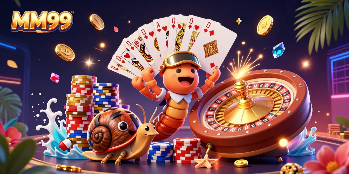 Experience the excitement of MM99 with vibrant 3D casino characters and dynamic game elements.